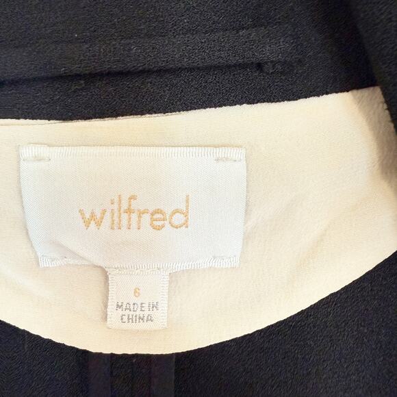 Wilfred Aritzia Chevalier Open Front 3/4 Sleeve Blazer Crepe Black Women's 6 - Picture 9 of 15